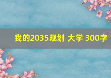 我的2035规划 大学 300字